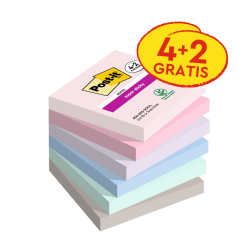 Bloc-mémos 3M Post-it 654 Super Sticky 76x76mm Soul 4+2 gratuits
