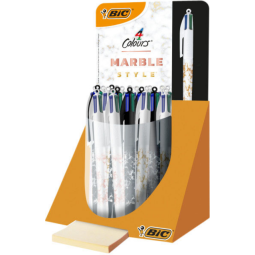 Balpen BIC 4 kleuren Marble assorti