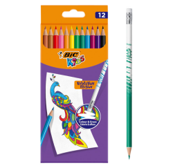 Crayons de couleur BIC Kids Illusion étui 12 couleurs