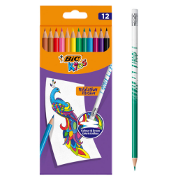 Crayons de couleur BIC Kids Illusion étui 12 couleurs