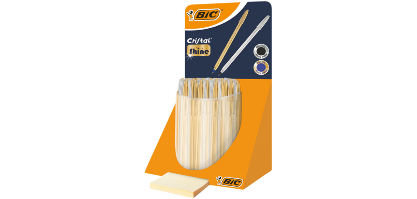 BIC Cristal Medium Ballpoint Pen Gold and Silver