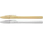 BIC Cristal Medium Ballpoint Pen Gold and Silver