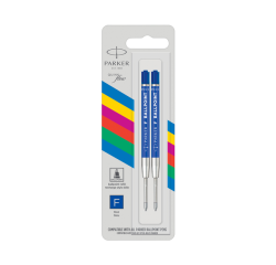 Recharges Stylo bille Parker Eco Fin bleu blister 2 pièces
