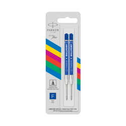 Recharges Stylo bille Parker Eco Fin bleu blister 2 pièces