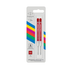 Balpenvulling Parker Economic medium rood blister à 2 stuks