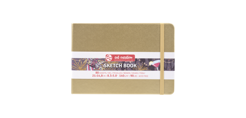 Schetsboek Talens Art Creation 80 witte vellen 140gr 210x150mm witgoud