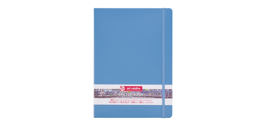 Schetsboek Talens Art Creation 80 witte vellen 140gr 210x300mm blauw