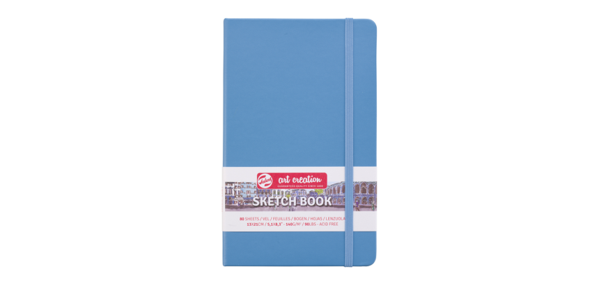 Schetsboek Talens Art Creation 80 witte vellen 140gr 130x210mm blauw