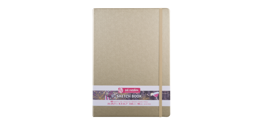 Schetsboek Talens Art Creation 80 witte vellen 140gr 210x300mm witgoud