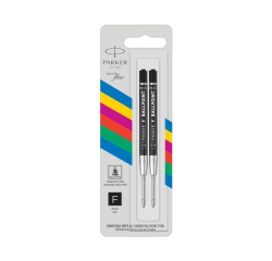 Recharges Stylo bille Parker Eco Fin noir blister 2 pièces