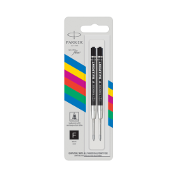 Recharges Stylo bille Parker Eco Fin noir blister 2 pièces