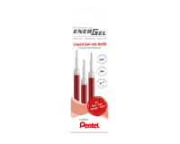 Gelschrijvervulling Pentel LR7 Energel medium rood  set à 3 stuks