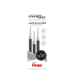 Gelschrijvervulling Pentel LR7 Energel medium zwart set à 3 stuks