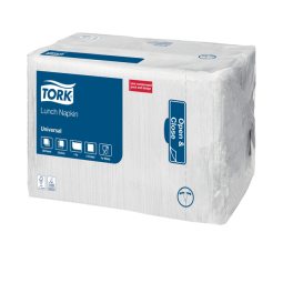 Lunchservet Tork 1-laags 33x33 500st wit 509300