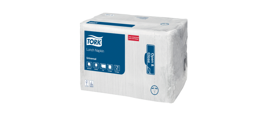Serviettes Tork Universal 509300 1 épaisseur pli 1/4 325x325mm blanc 500 pièces
