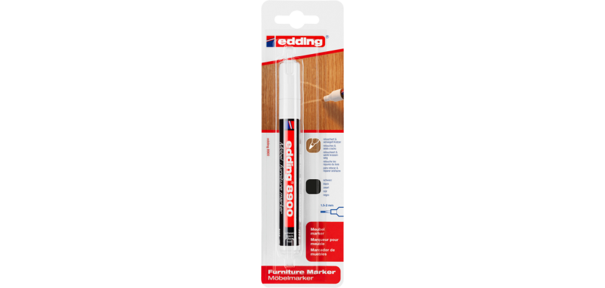 Viltstift edding 8900 meubel rond 1.5-2mm zwart blister à 1 stuk