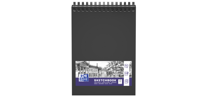 Carnet de dessins Oxford A4 50 feuilles 100g spirale