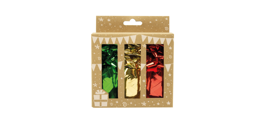 Cadeauversieringsset 12-delig 3 kleurig