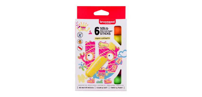Verfstift Bruynzeel Kids assorti neon 6 stuks