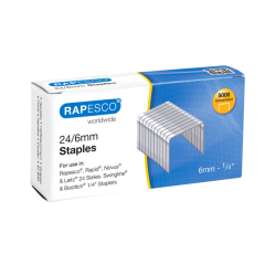 Nieten Rapesco 24 6mm 5000 stuks zilver
