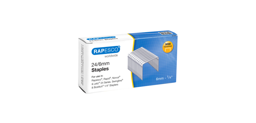 Agrafes Rapesco 24/6 galvanisé 5000 pièces