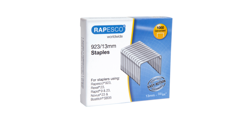 Agrafes Rapesco Heavy Duty 923/13 galvanisé 1000 pièces
