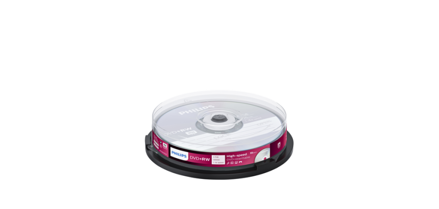 DVD+RW Philips 4.7GB 4x SP 10 pièces