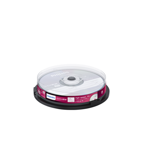 DVD+RW Philips 4.7GB 4x SP 10 stuks