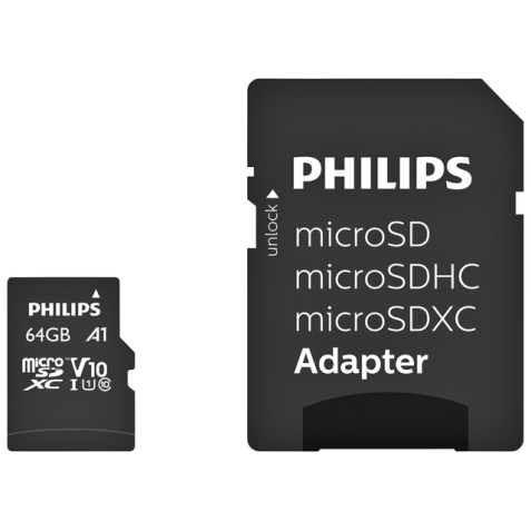 Geheugenkaart Philips micro SDXC Class 10 UHS-I U1 64GB