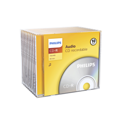 CD-R Philips 80Min Audio boîte JC 10 pièces