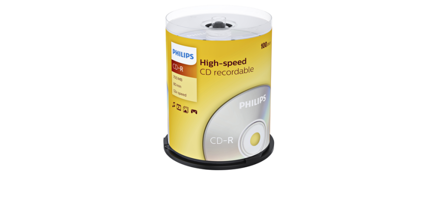 CD-R Philips 80Min 700MB 52x Spindel 100 pièces