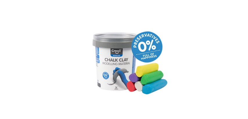 Craie de trottoir à modeler Creall seau 6 couleurs à 125g