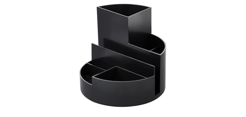 Pennenkoker MAULroundbox Blauwe Engel recycled 6 vaks zwart