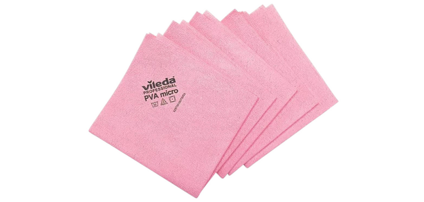 Vileda Pro red microfiber cloth 5 pieces