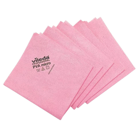 Lavette microfibre Vileda Pro rouge 5 pièces