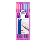 Staedtler Fineliner Triplus, Etui Stehsatz mit 6 Pastellfarben