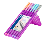 Staedtler Triplus fineliner, stand-up case of 6 pastel colors