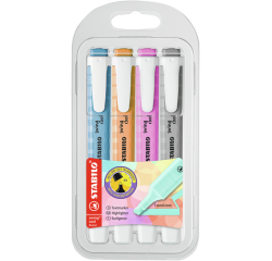Markeerstift STABILO Swing cool 275/4 pastel assorti etui à 4 stuks