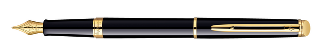 Stylo plume Waterman Hémisphère Noir Laqué GT Medium 1 Stuk bij