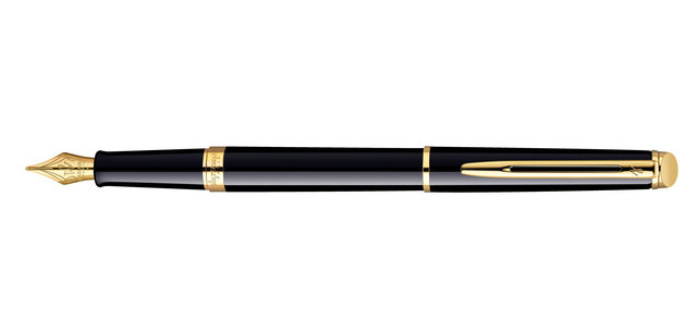 Stylo plume Waterman Hémisphère Noir Laqué GT Medium