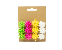 Mini noeuds vert/rose/jaune/blanc 12 pièces