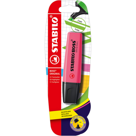Surligneur STABILO BOSS Original 70/56 rose blister 1 pièce