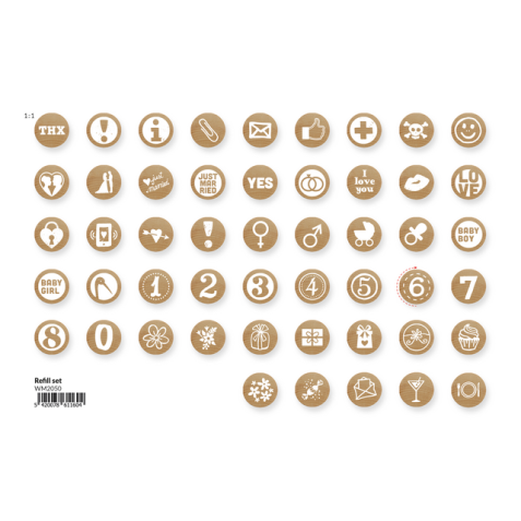Mini Woodies refill set met 250 ministempel