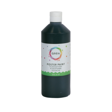 Plakkaatverf Qrea zwart 500ml