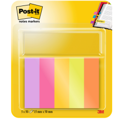 En_bloc de notas adhesivas quita y pon post-it mininotas energetic colour 15 x 50 mm 50 hojas pack de 5 unidades