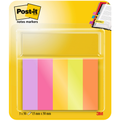 Marque-pages Post-it 670-5 TFEN 15x50mm Energetic 5 pièces