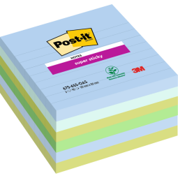 Bloc-mémos Post-it 675-6 Super Sticky 101x101mm Oasis