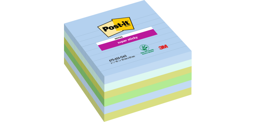 Post-it Super Sticky Note Pads 675-6 101x101mm Oasis 6 pieces