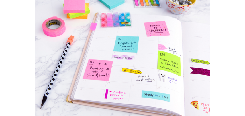 Roze Post-it-verplaatsbare notities - blok van 100 blaadjes