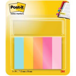 Marque-pages Post-it 670 15x50mm Beachside 5 pièces